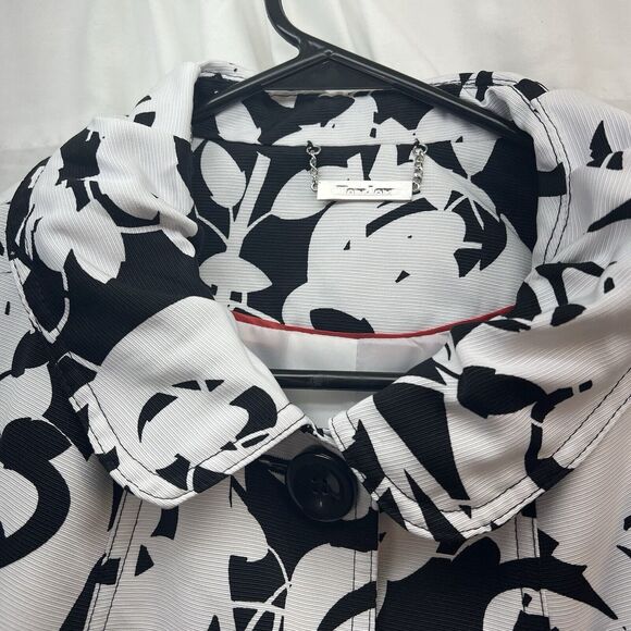 TanJay Black & White Large Floral Jacket Size 16W/XL - Picture 7 of 12